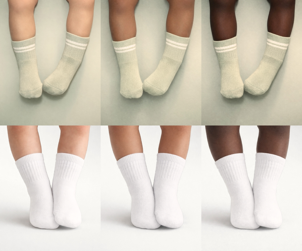 Newborn Gripper Crew Socks 4-Pack (0-3 Months)