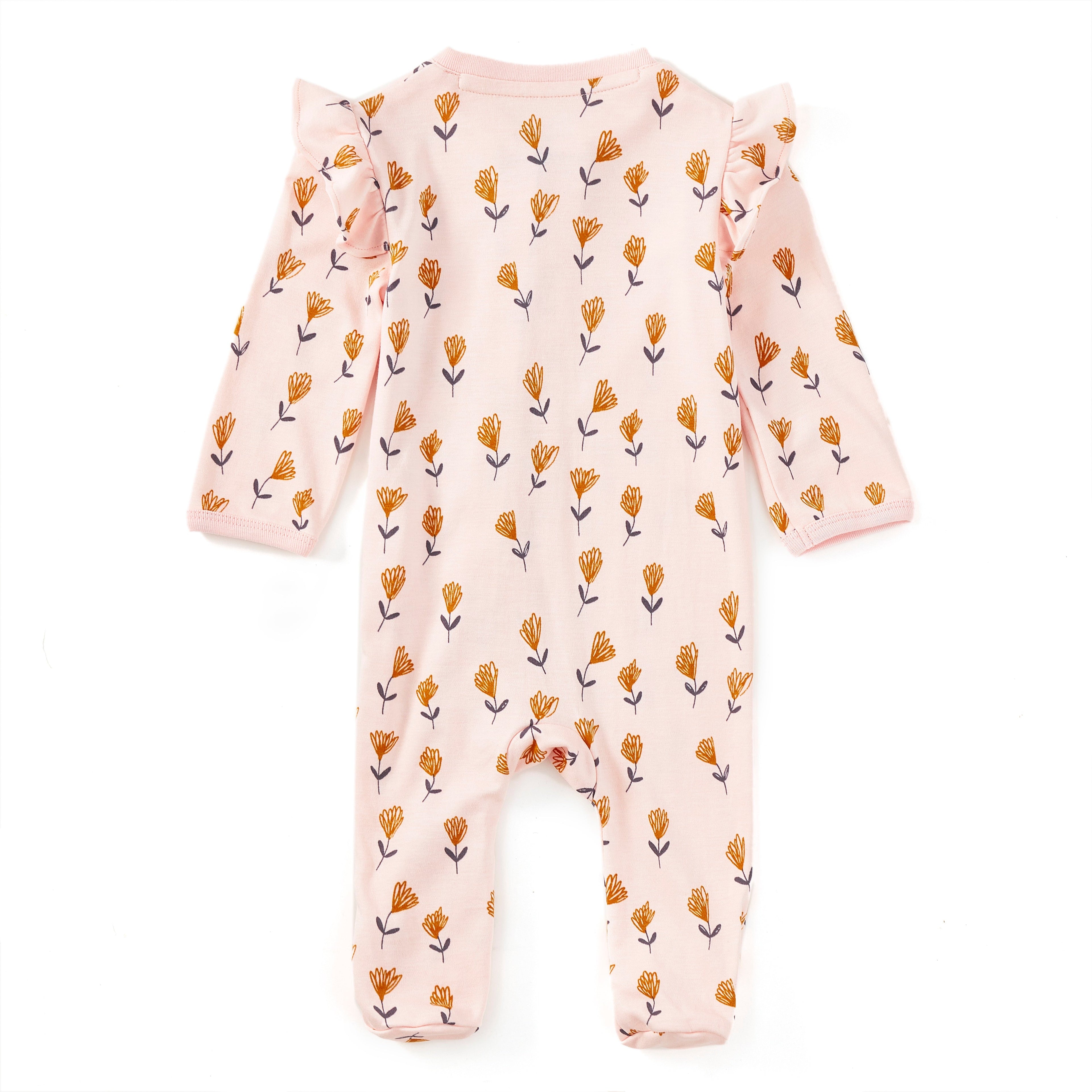 Bamboo Blend Ruffle Zip Footie