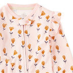 Bamboo Blend Ruffle Zip Footie