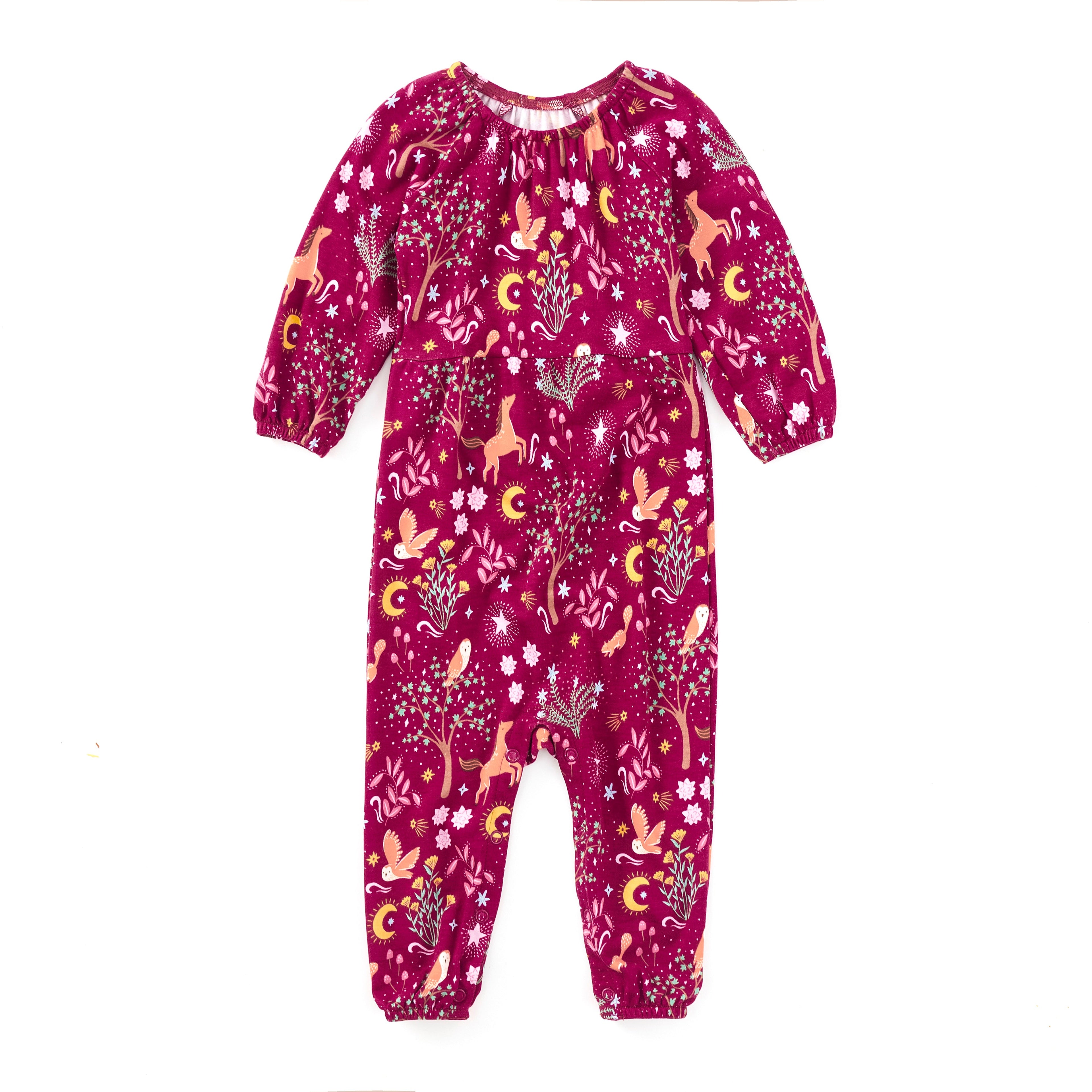 Bamboo Blend Long Sleeve Gathered Romper