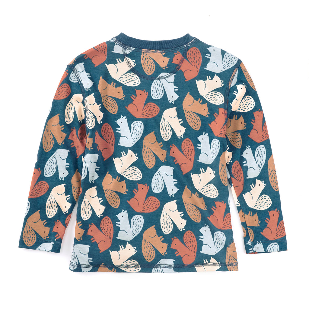 Camiseta de manga larga con cuello redondo de mezcla de bambú
