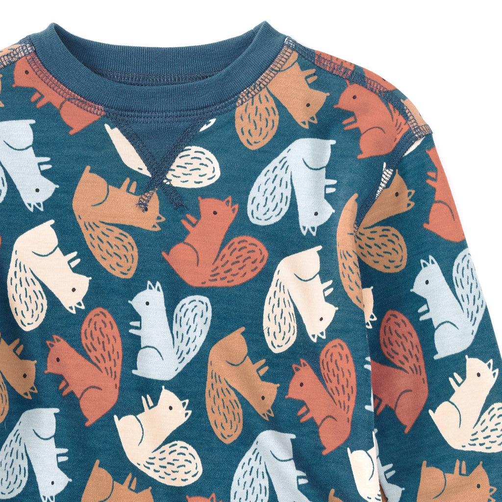 Camiseta de manga larga con cuello redondo de mezcla de bambú