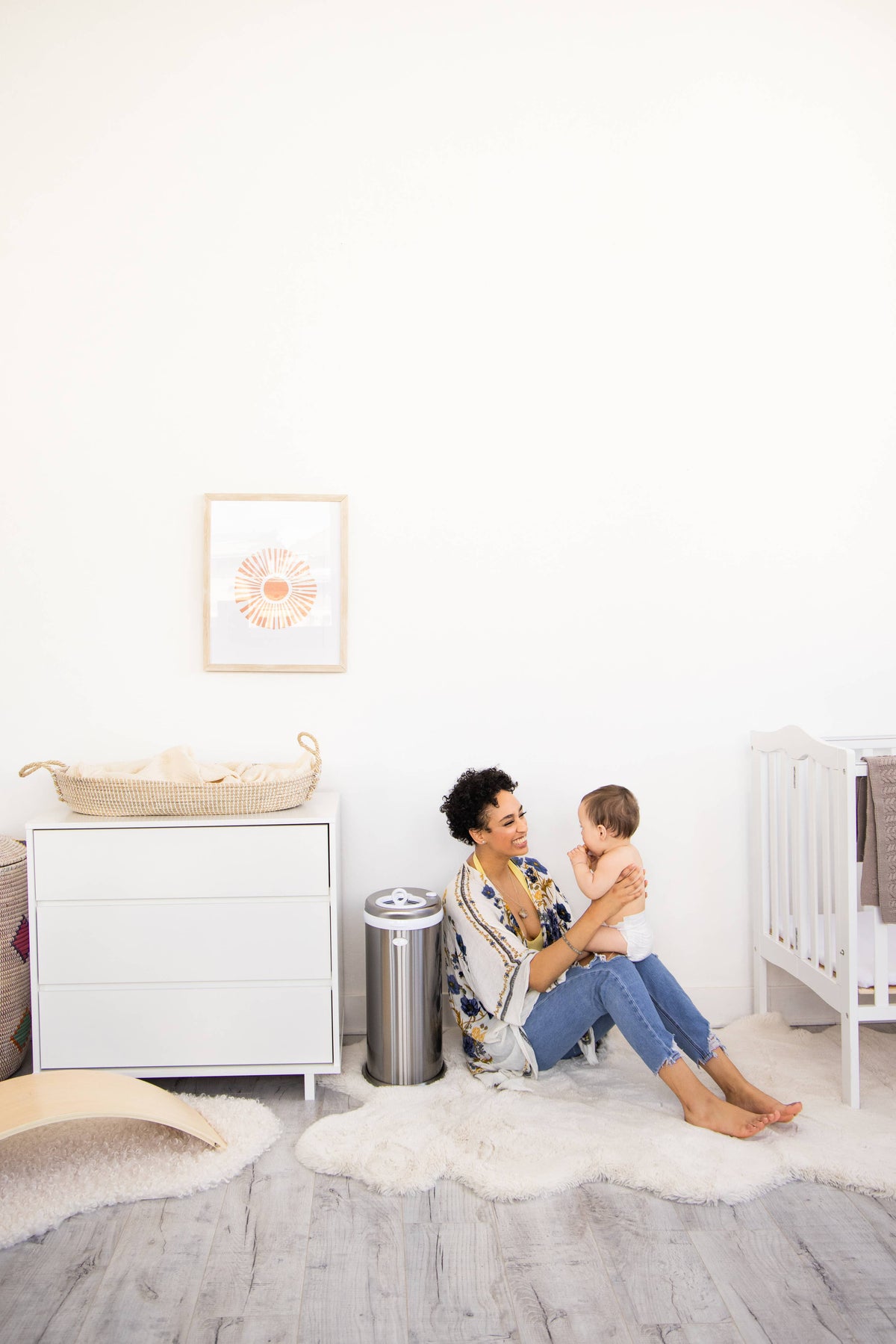 Ubbi Steel Diaper Pail — Odor-Locking Stainless Steel with Rubber Seal, Uses Any Standard Trash Bag