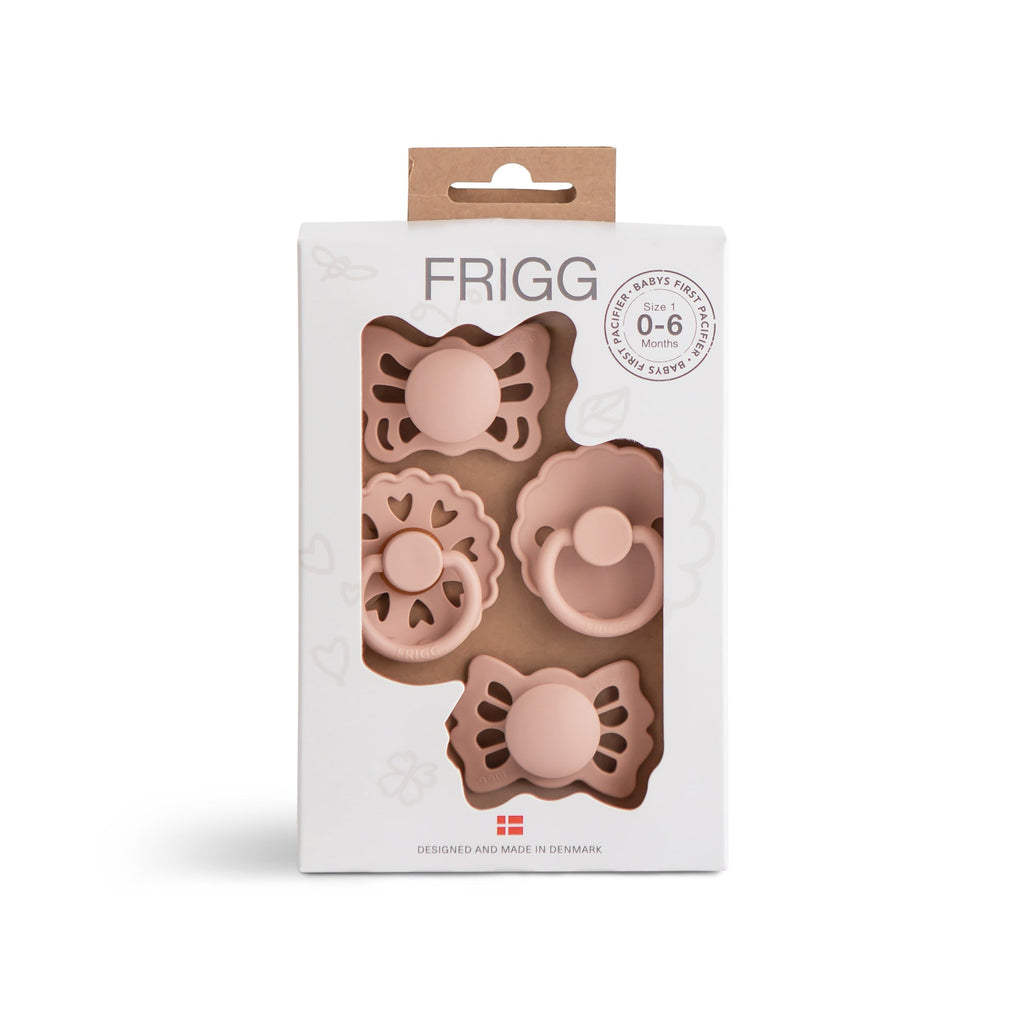 FRIGG Baby's First Pacifier Floral Heart (Blush) 4-Pack - Mushie