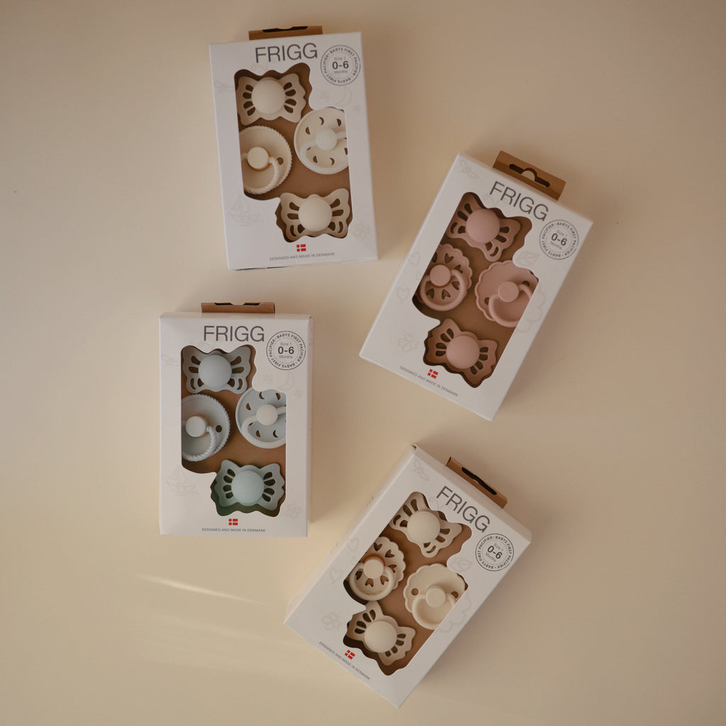 FRIGG Baby's First Pacifier Moonlight Sailing (Cream) 4-Pack - Mushie
