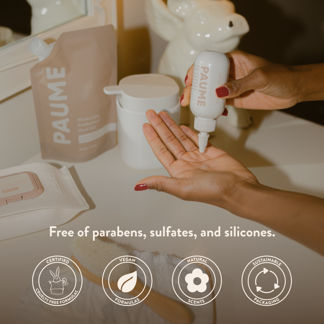 Frasco de gel antibacterial hidratante para manos