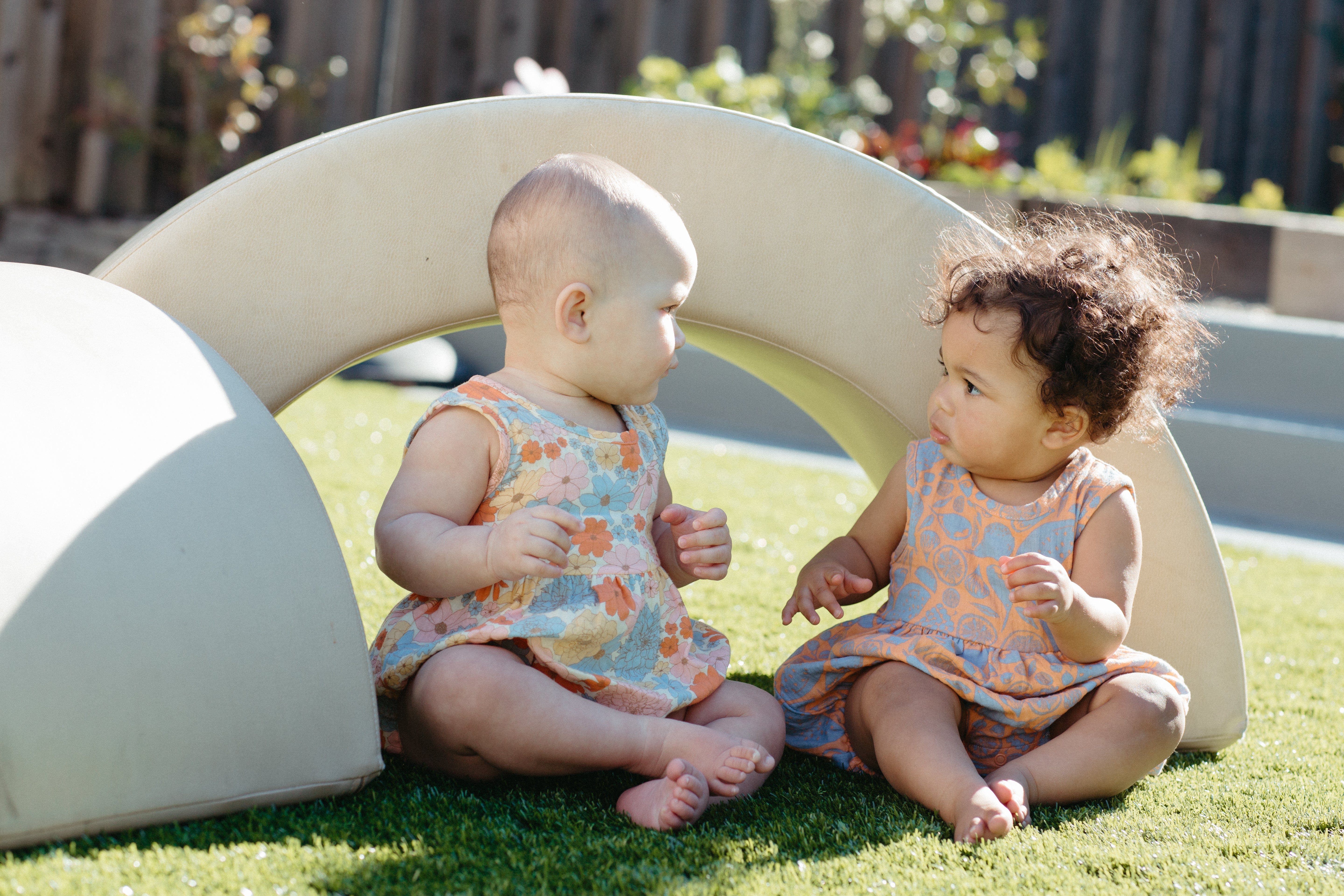 Muslin Bubble Romper – Wildflower Picnic – Birch