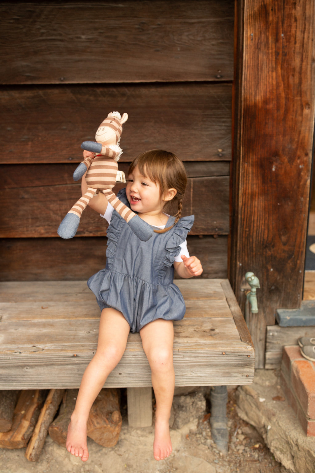 Flutter Sleeve Romper - Chambray