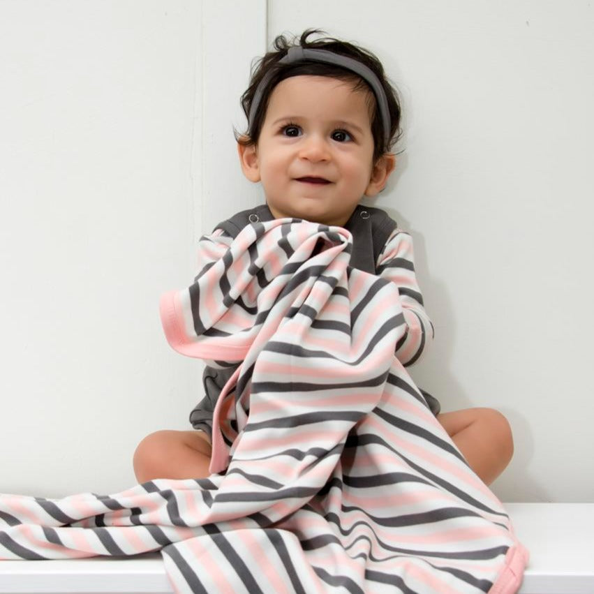 Coral Stripe | Organic Blanket