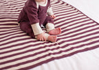 Eggplant/Stone Stripe | Organic Blanket