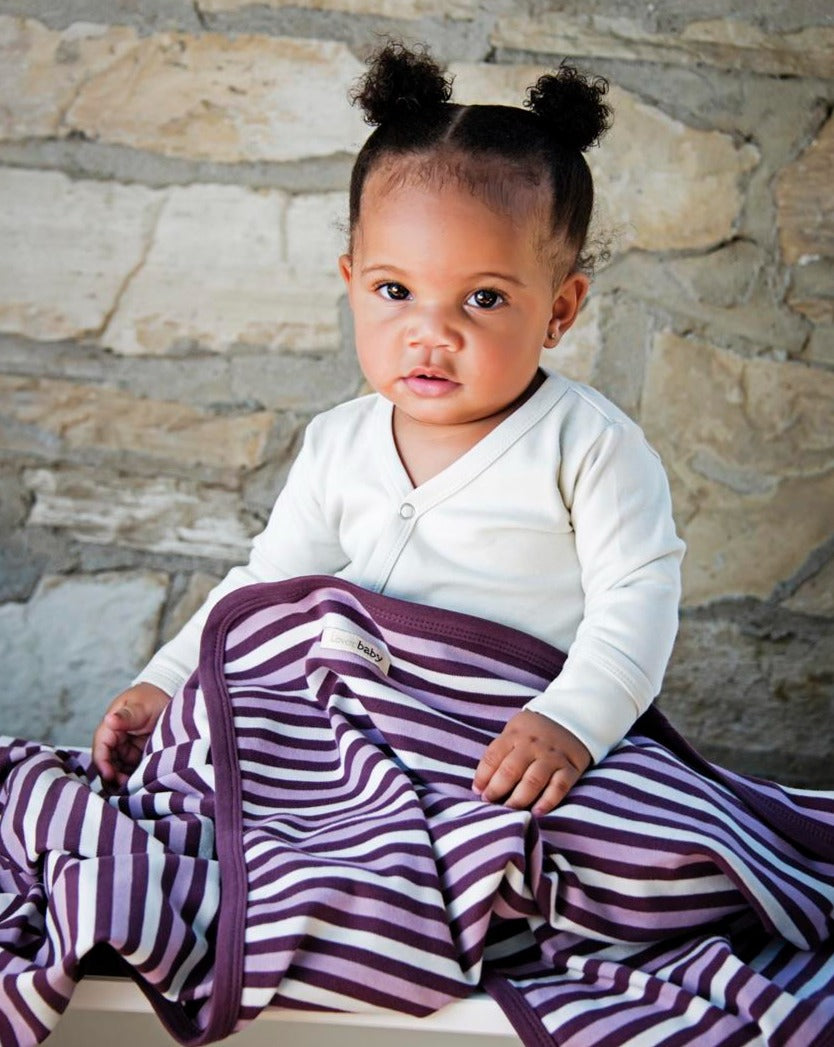 Eggplant Stripe | Organic Blanket