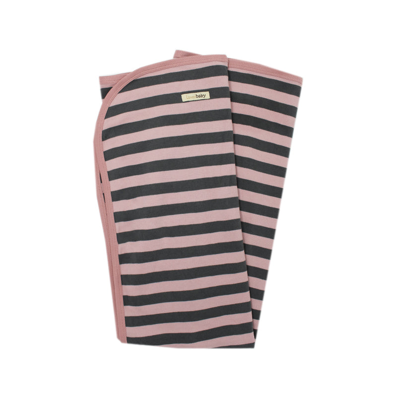 Mauve/Gray Stripe | Organic Blanket