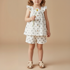 Organic Flutter Top & Shorts Set - Poppy