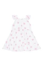 Pink Stars Print Ruffle Dress