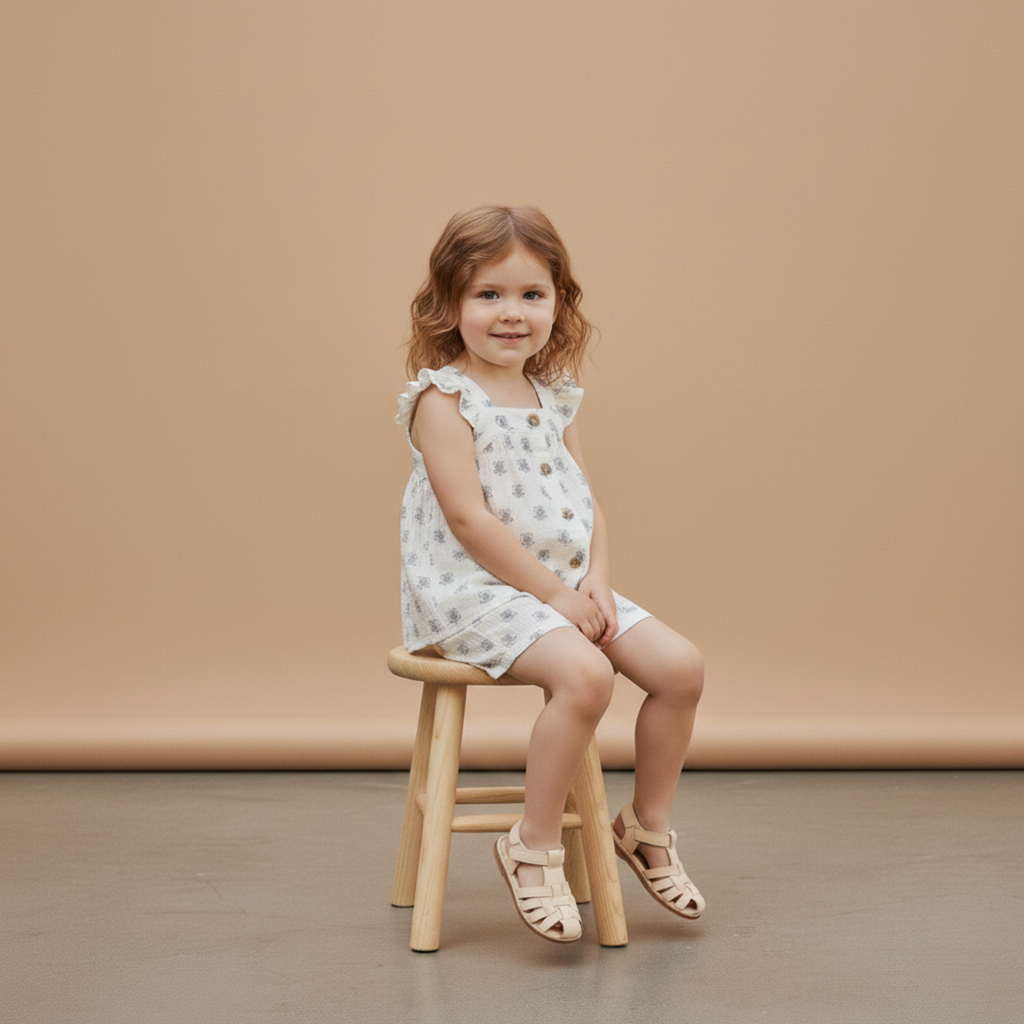 Organic Flutter Top & Shorts Set - Poppy