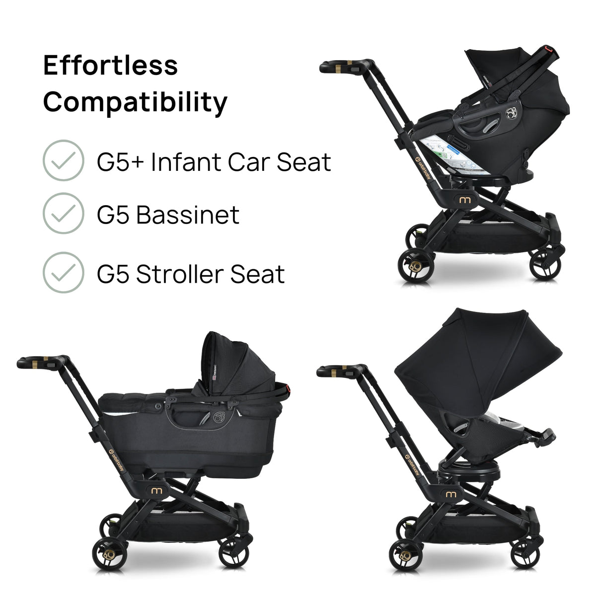 M+ Stroll, Lounge, & Ride Compact Travel System