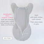 Organic Transitional Swaddle Sack, Sand Dollar