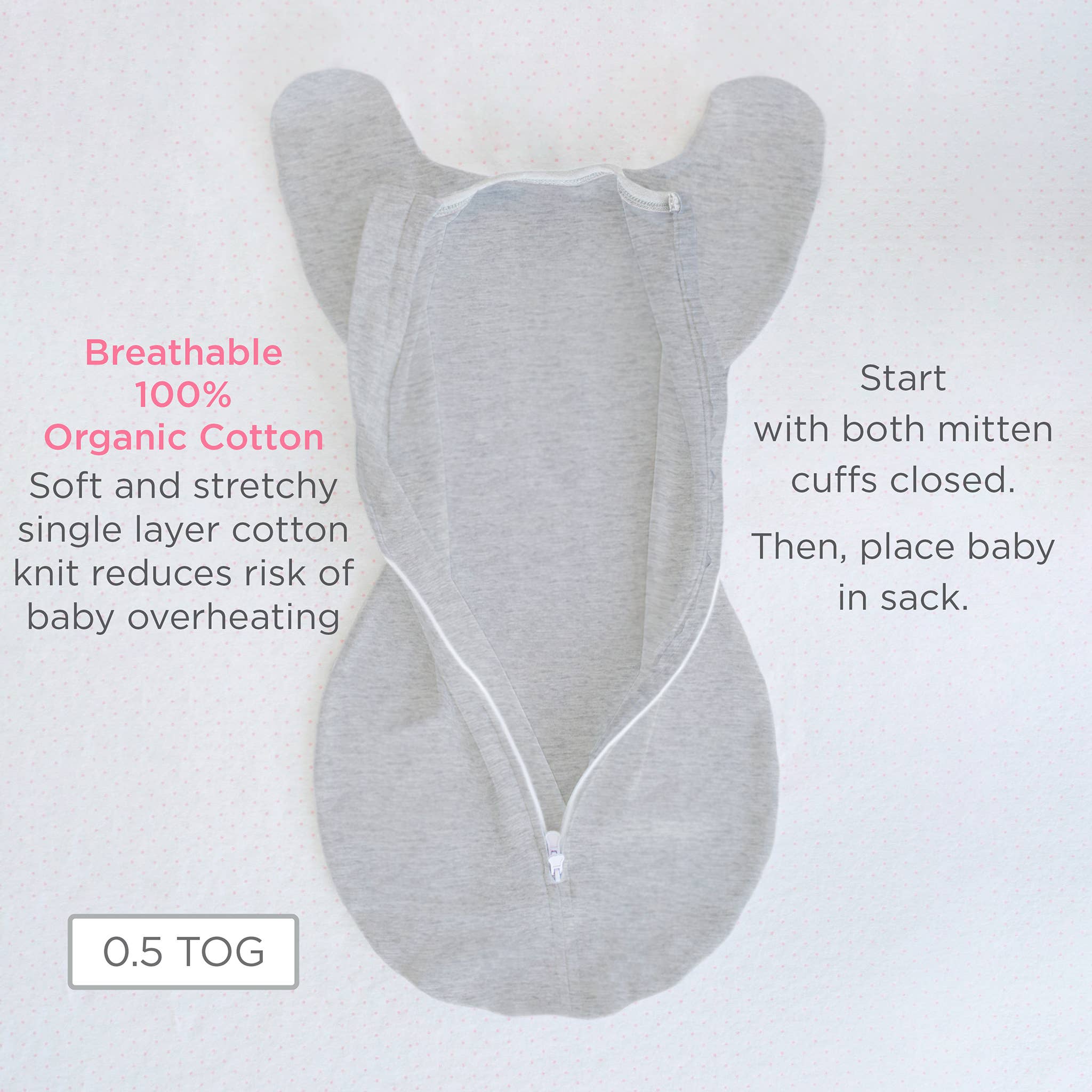 Organic Transitional Swaddle Sack, Sand Dollar