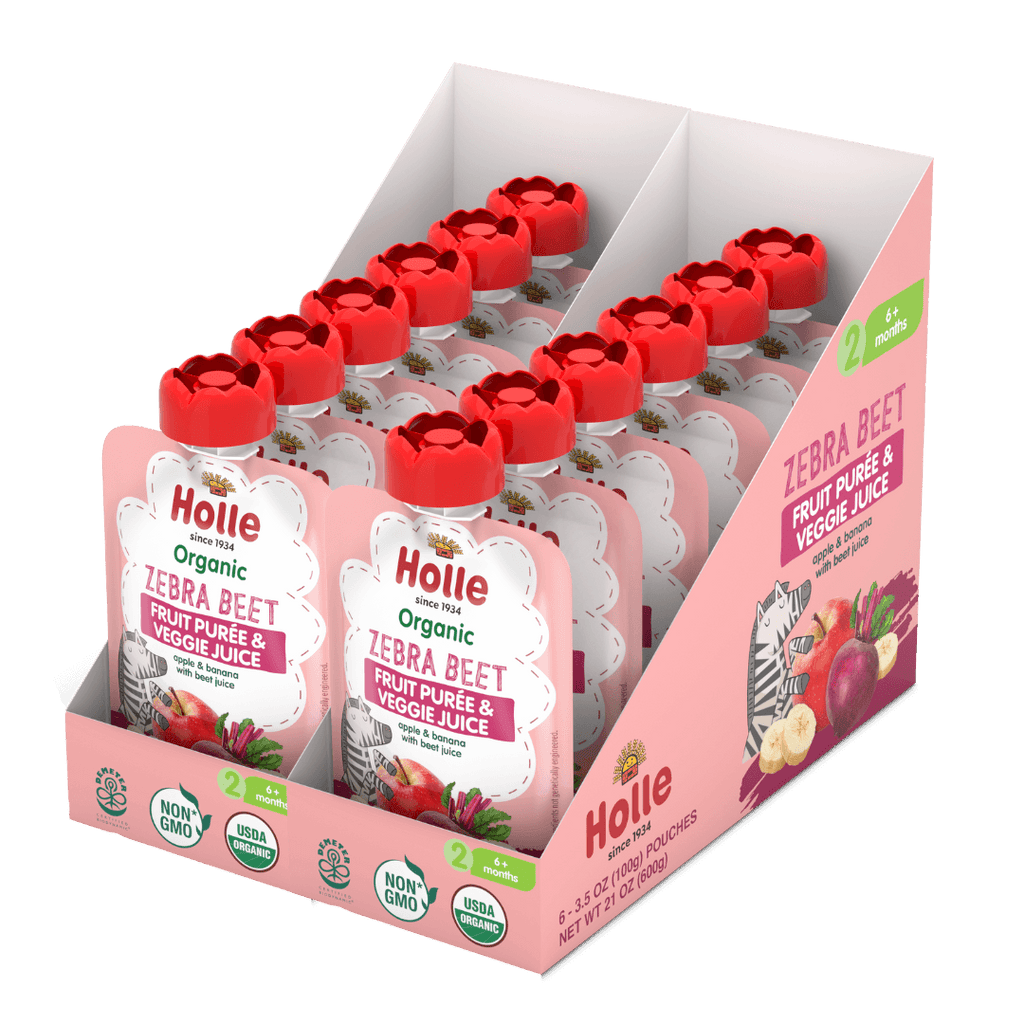 Holle Biodynamic Baby Food Pouches: Zebra Beet (12 pack)