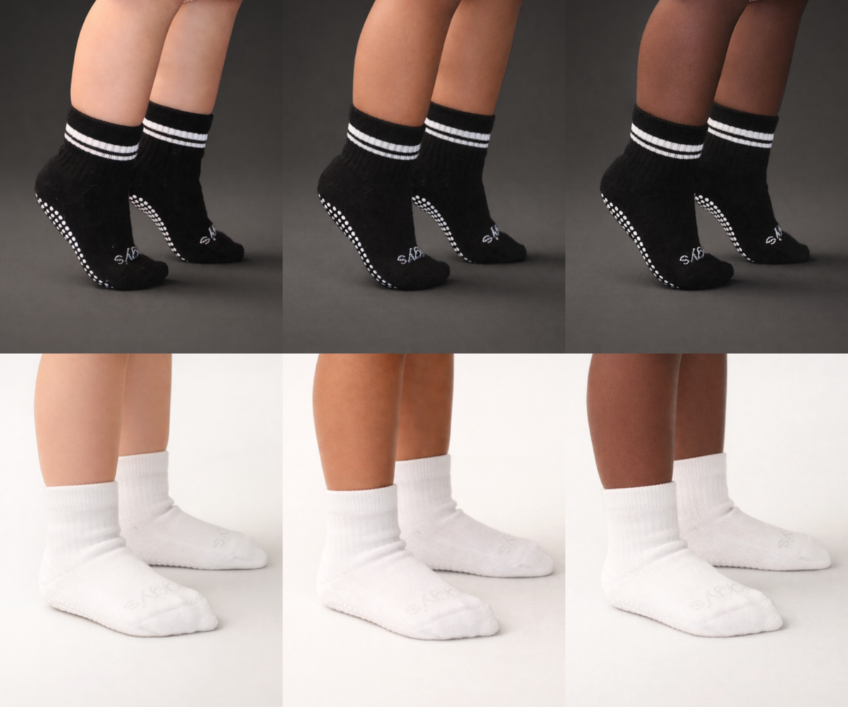 Toddler Gripper Crew Socks 4-Pack (12-24 Months)