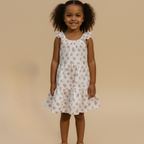 Organic Ruffle Tiered Dress - Blush Floral