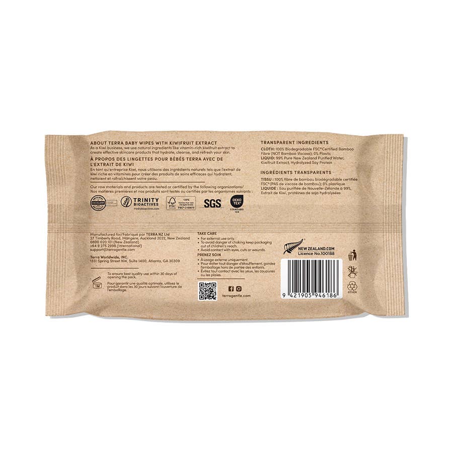 Kiwifruit Extract Baby Wipes, Natural Bamboo 70 Count