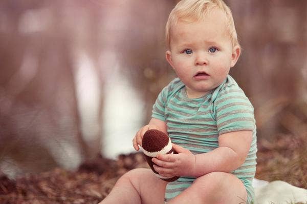 Organic Baby Toy - Football Rattle (Handmade)