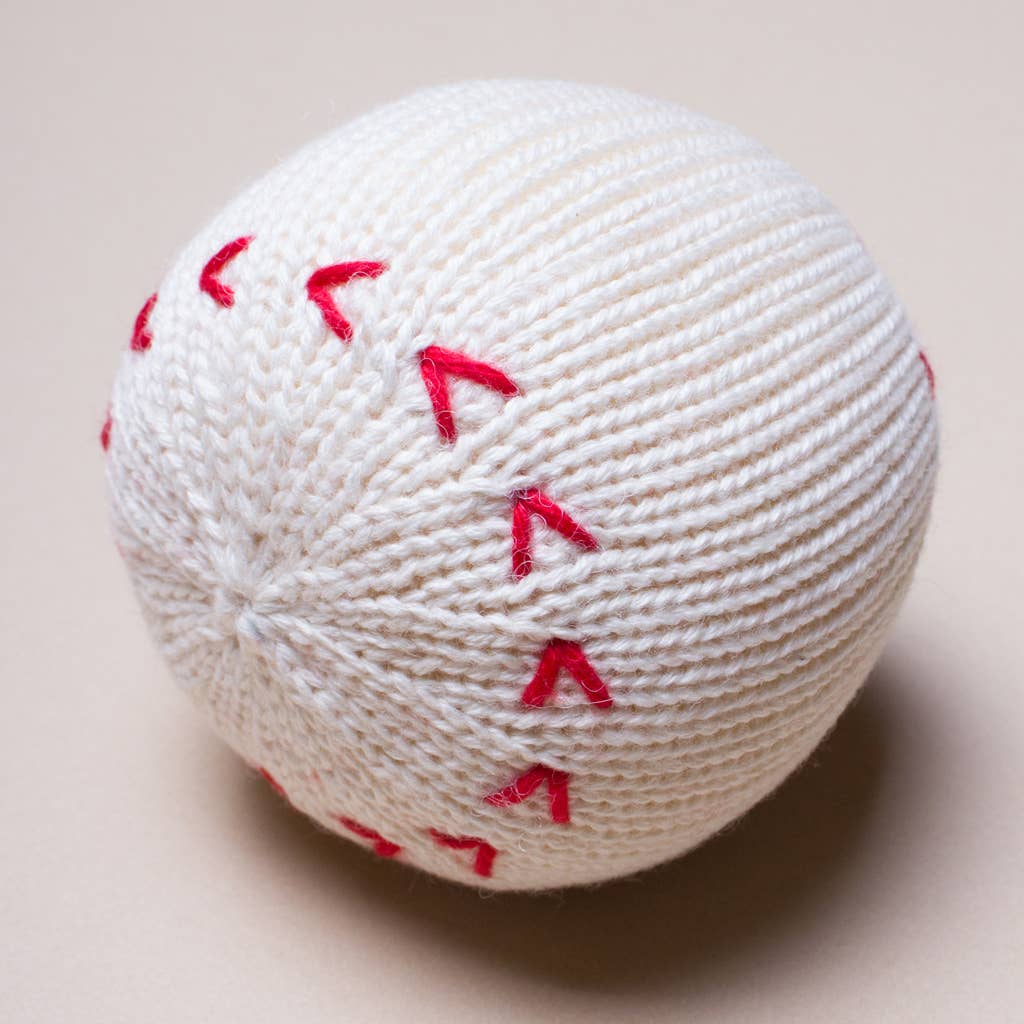 Sonajero de béisbol orgánico para bebé – Juguete de primavera y verano