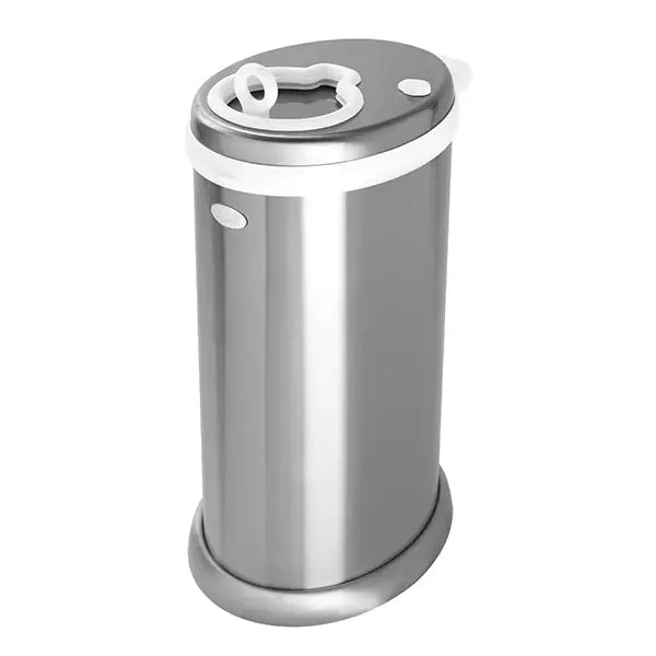 Ubbi Steel Diaper Pail — Odor-Locking Stainless Steel with Rubber Seal, Uses Any Standard Trash Bag