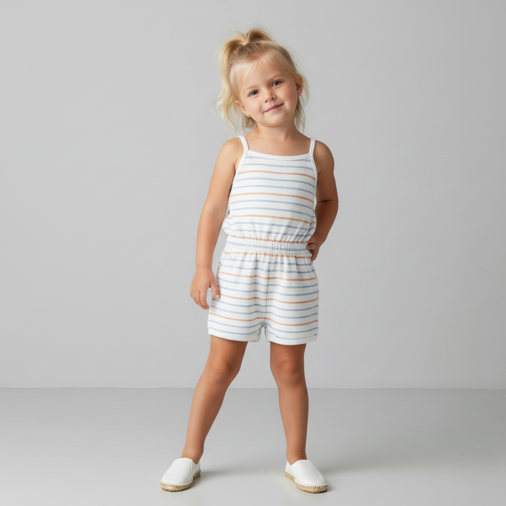 Organic Tank Romper - Cabana Stripes