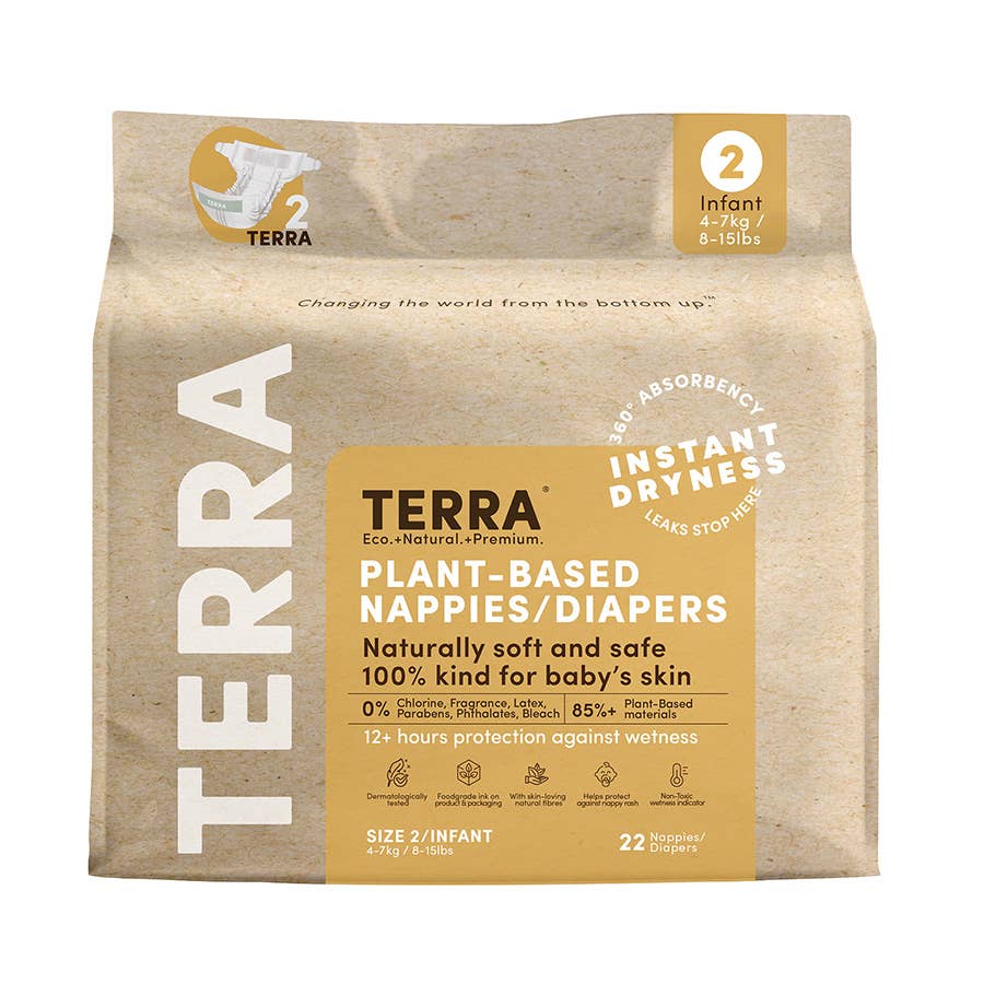 Size 2 Infant Plant-Based Diapers 22 Count