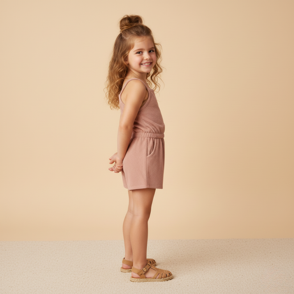 Organic Tank Romper - Clay