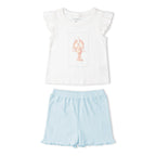 Organic Sleeveless Flutter Top & Shorts Set - Lobster