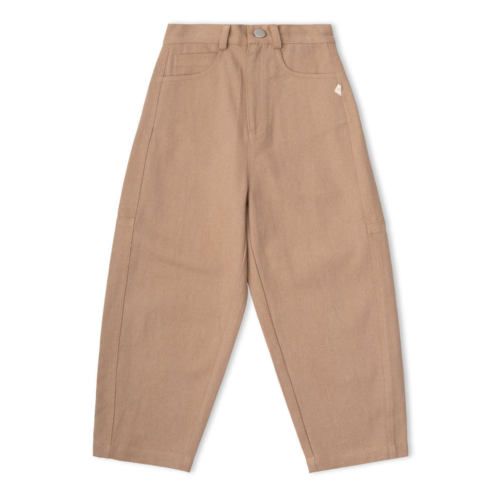 Organic Twill Barrel Pants - Taupe