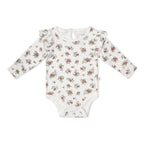 Organic Ruffle Bodysuit & Pants Set - Winter Berry