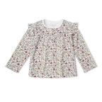 Organic Ruffle Sleeve Top Set of 2 - Woodland Sprig + Taupe