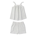Organic Tank Top & Shorts Set - Fog Stripes
