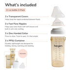 Hegen PPSU Anti-Colic Baby Bottle - 6 Months Plus - 330ml/11oz - 3-Pack