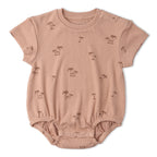 Organic Short Sleeve Bubble Romper - Island Palm
