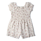 Organic Smocked Jumpsuit - Blush Floral