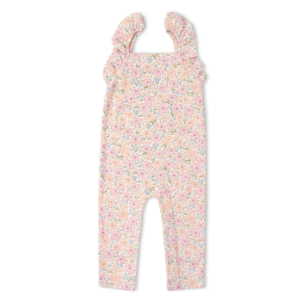Organic Flutter Romper - Peony