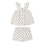 Organic Flutter Top & Shorts Set - Poppy