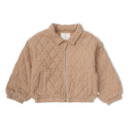 Chaqueta bomber de pana acolchada orgánica - Gris pardo