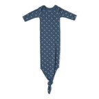Organic Knotted Baby Gown - Indigo Blossom