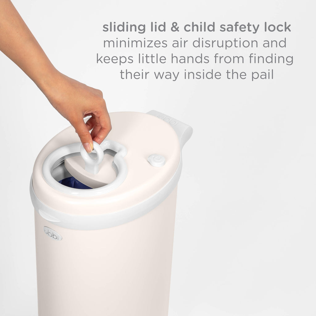 Ubbi Steel Diaper Pail — Odor-Locking Stainless Steel with Rubber Seal, Uses Any Standard Trash Bag