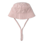 Organic Bucket Sun Hat - Coral Stripes