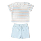 Organic Terry Tee & Shorts Set - Cabana Stripes