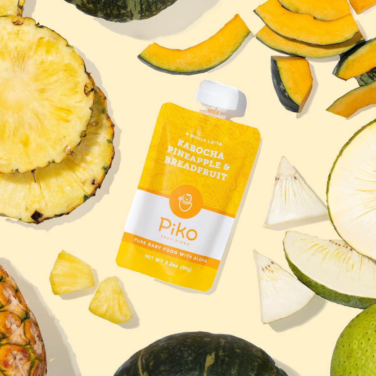 Kabocha, piña y fruta del pan
