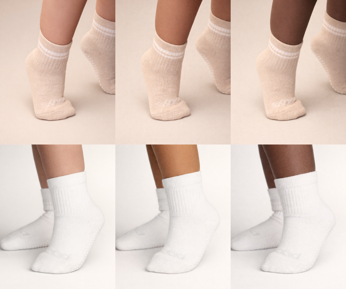 Toddler Gripper Crew Socks 4-Pack (2-3T)