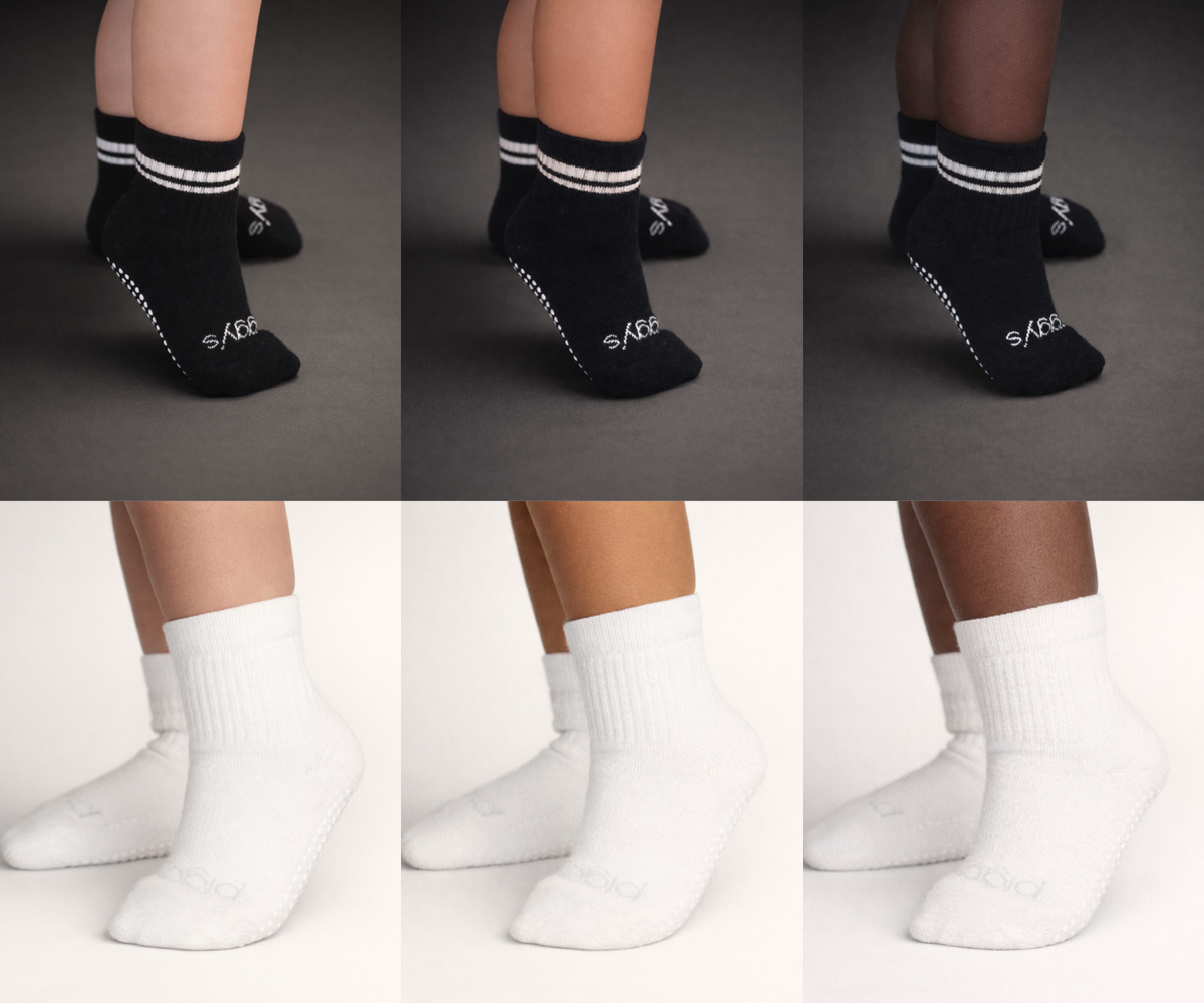 Toddler Gripper Crew Socks 4-Pack (2-3T)